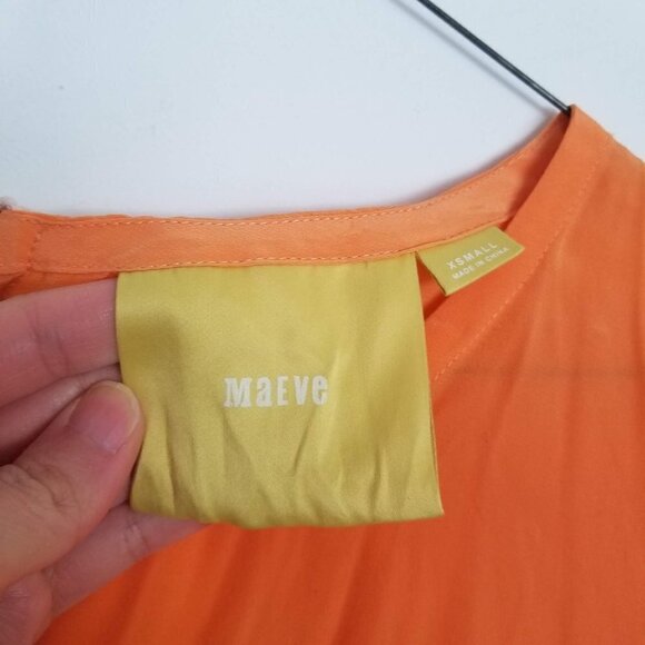 Anthropologie Maeve Silk Zipper Back Blouse Sz XS - Picture 5 of 9